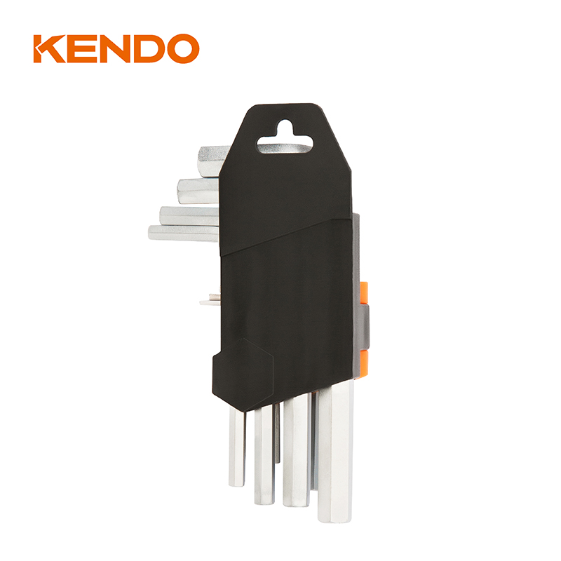 9pc Set Kunci Hex Lengan lipat Standar baja karbon Tinggi