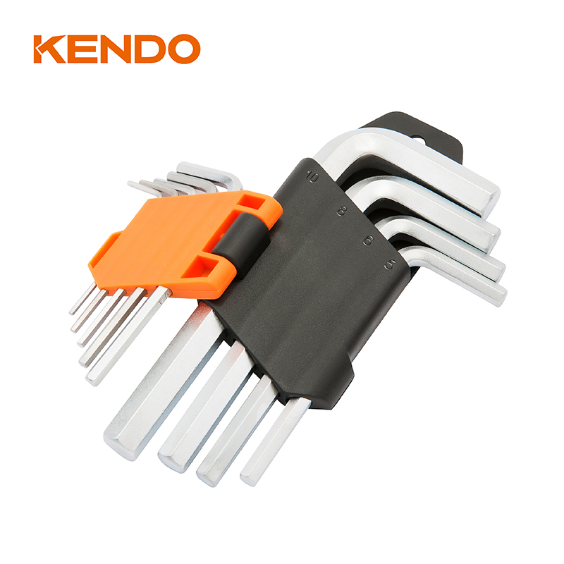 9pc Set Kunci Hex Lengan lipat Standar baja karbon Tinggi