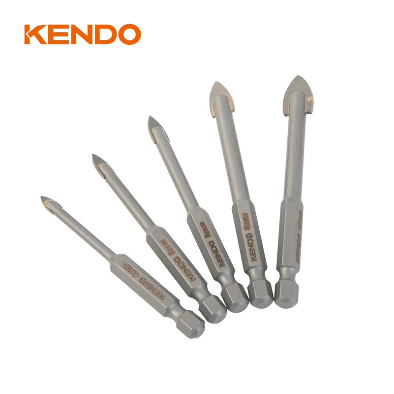 Set Mata Bor Kaca 5 buah, Hex. Ganti Shank dengan Cepat