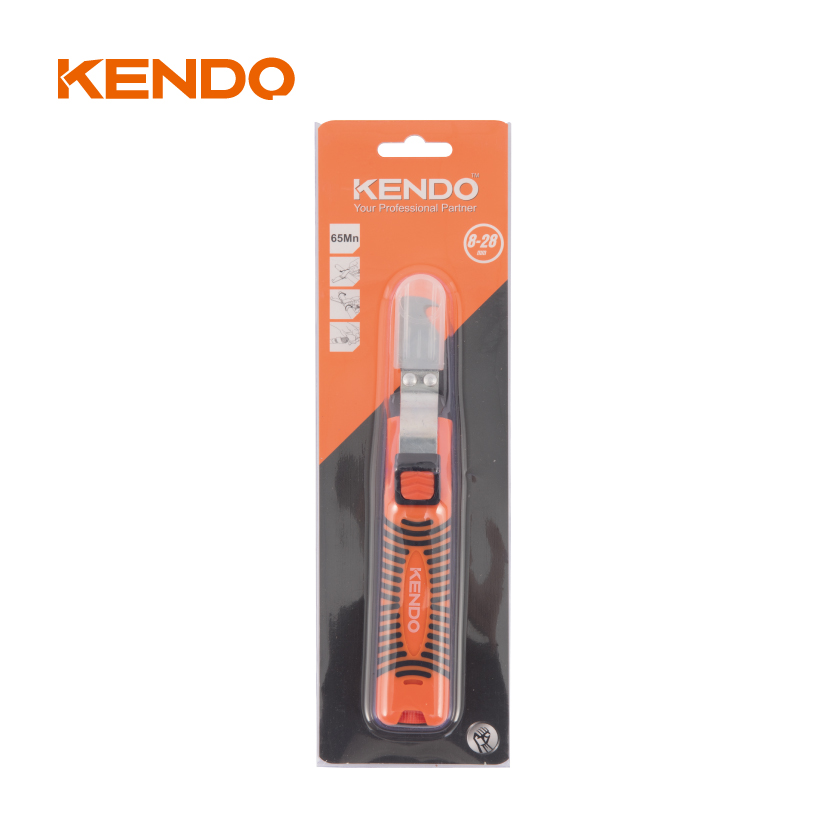 Wire Stripping Knife 8-28mm Dengan Non-Slip Soft Grip 65Mn Blade